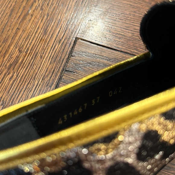 Gucci NWT Jordaan Horsebit Loafers with leopard print jacquard and gold hardware - Picture 9 of 12